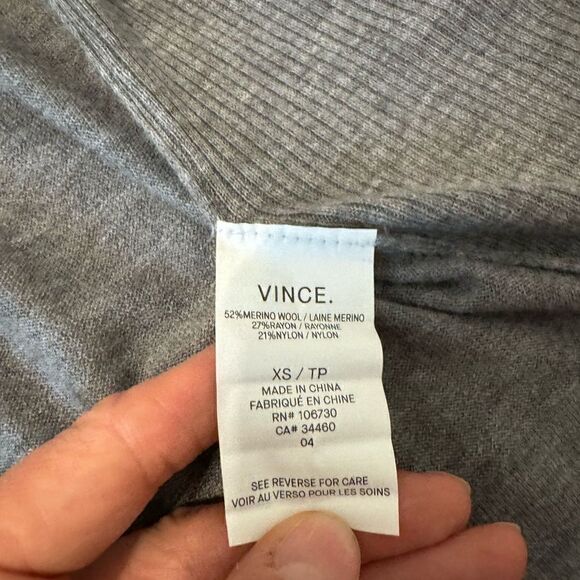 VINCE Womens XS Gray Merino Wool Blend Drape Open Front Long Cardigan Sweater - Picture 7 of 9